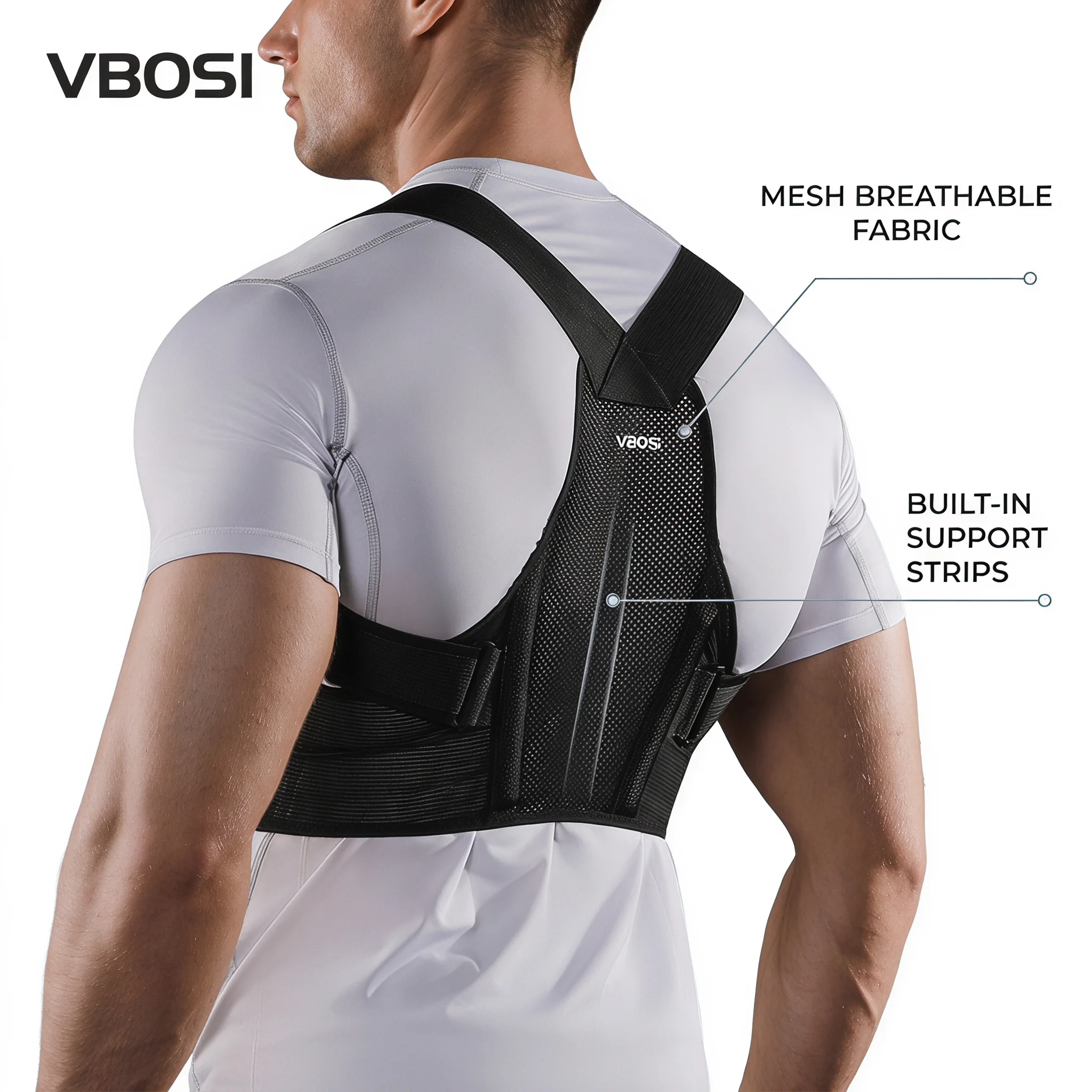 Posture Corrector Back Brace - Correttore di Postura Regolabile VBOSI, Cintura